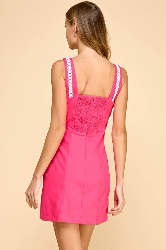 The Campbell Lace Trim Mini Dress