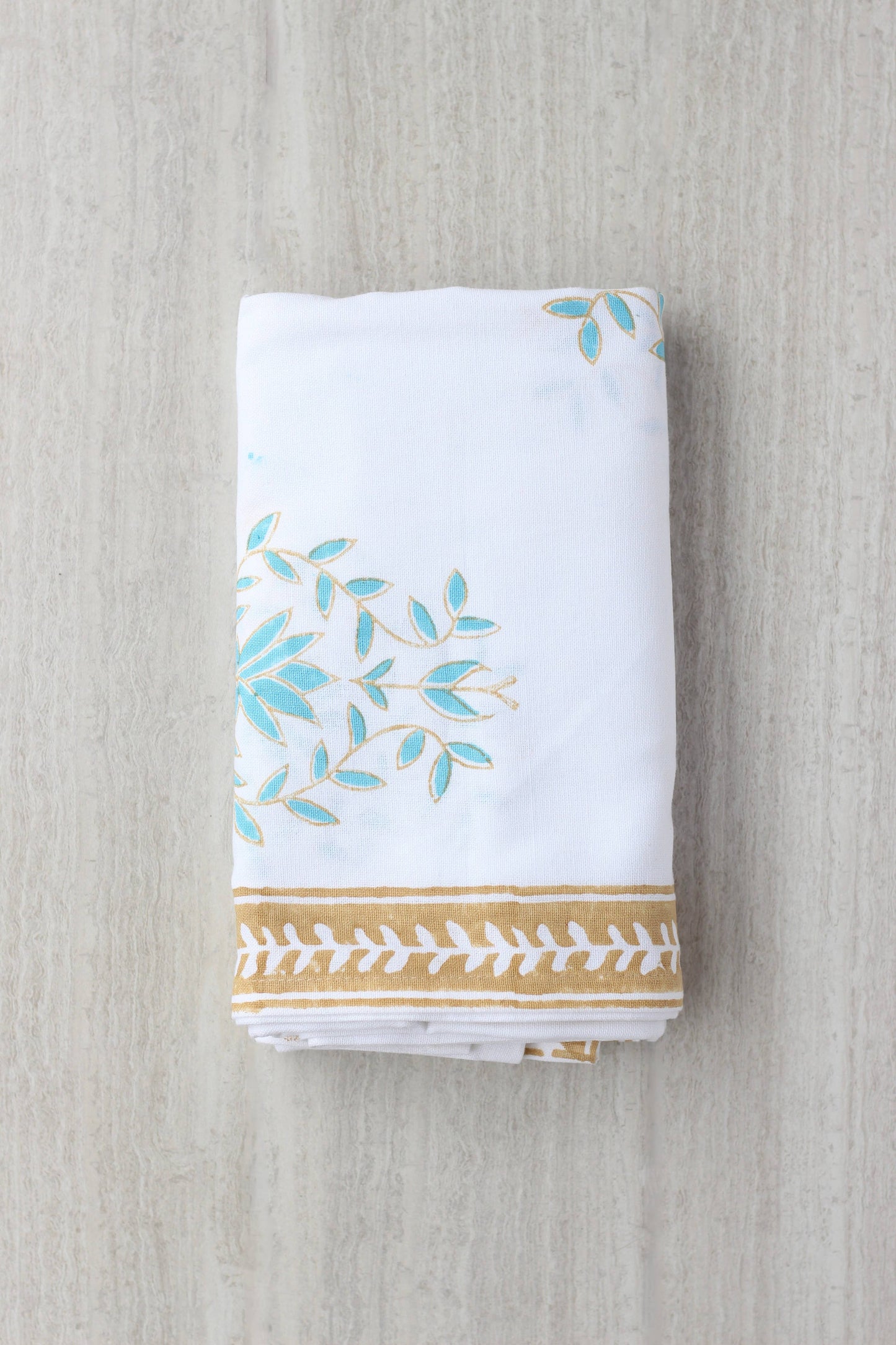 Tablecloth - Lotus (Large), Saltwater & Neutral (Neutral Border): 60" x 120"