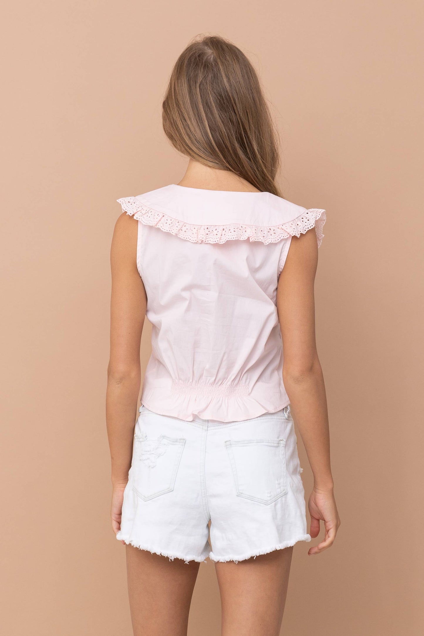 The Pippa Eyelet top baby pink