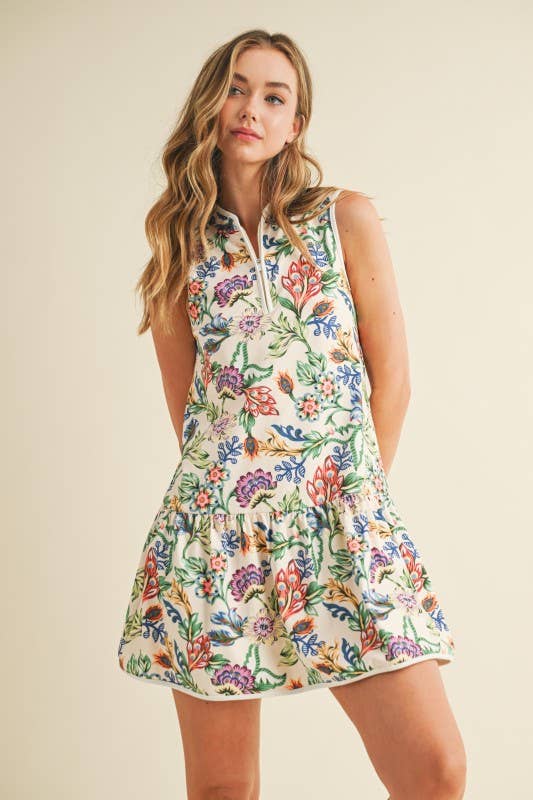 The Mackenzie Floral Zip Up Dress