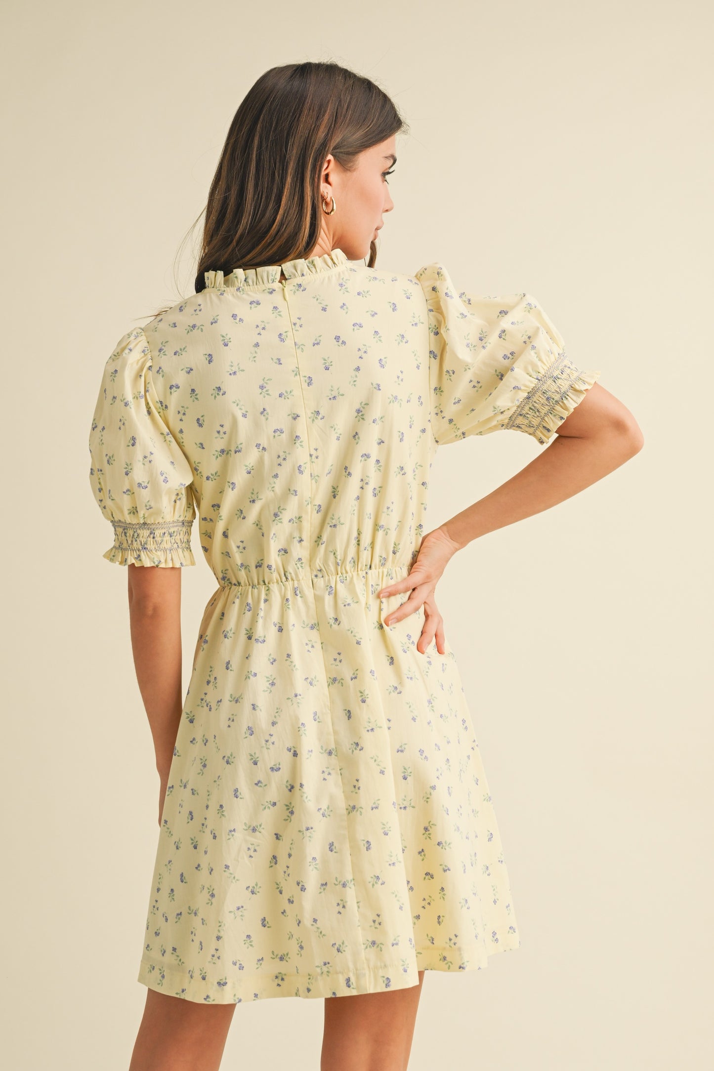 The Daisy Smocked Short Sleeve Floral Mini