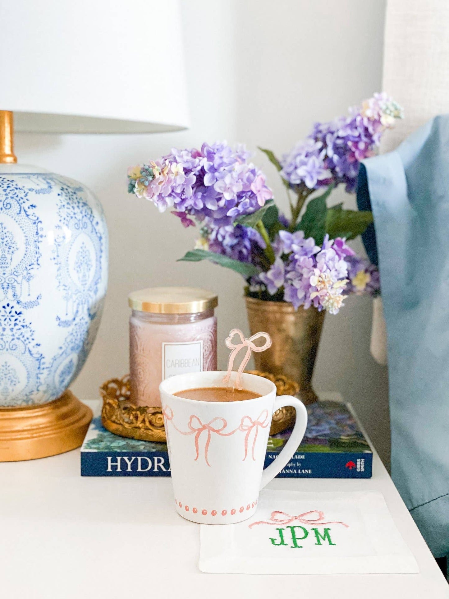 French Bows Watercolor Latte Mug