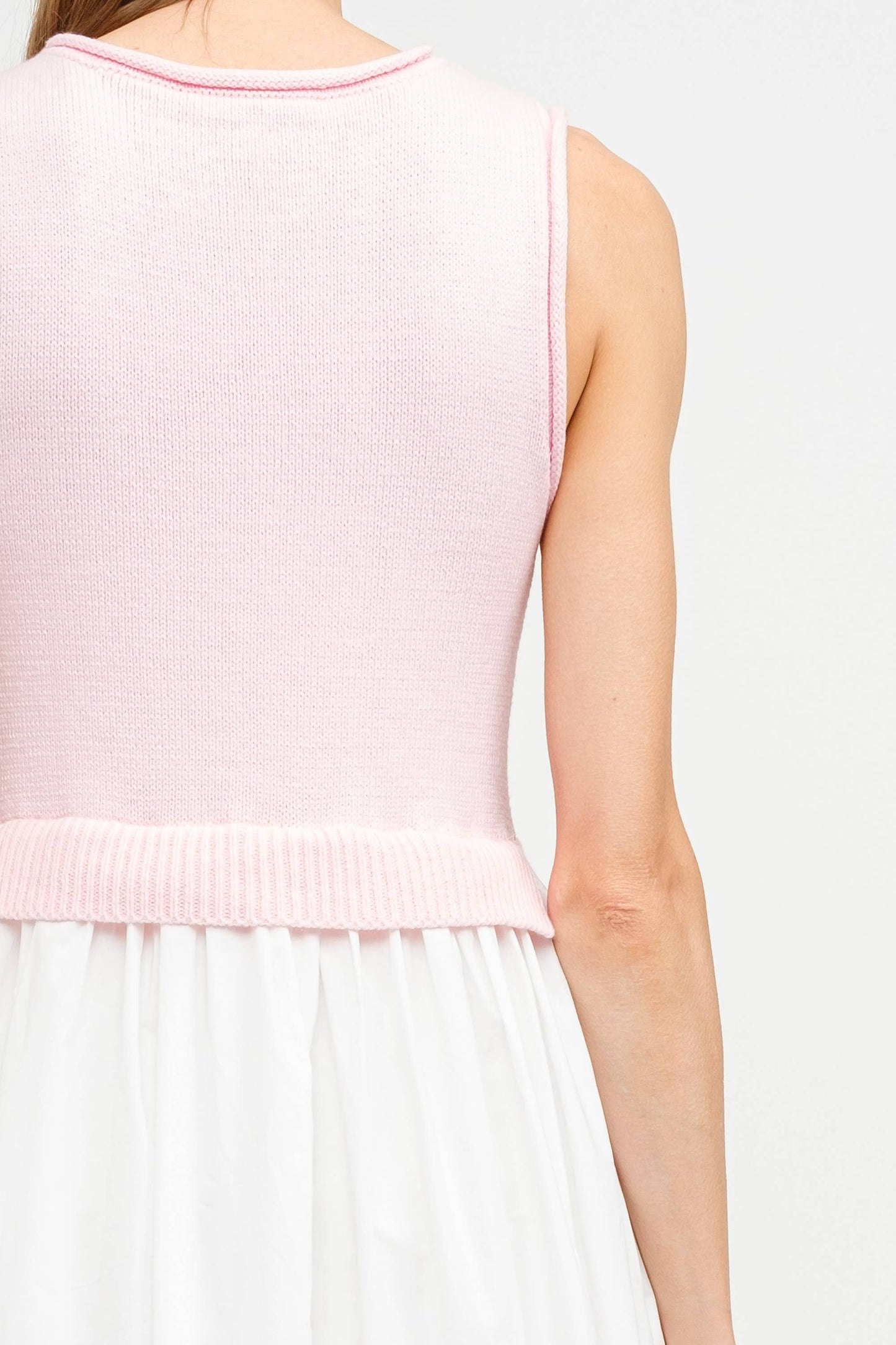 The Charley Pink and White Midi Dress