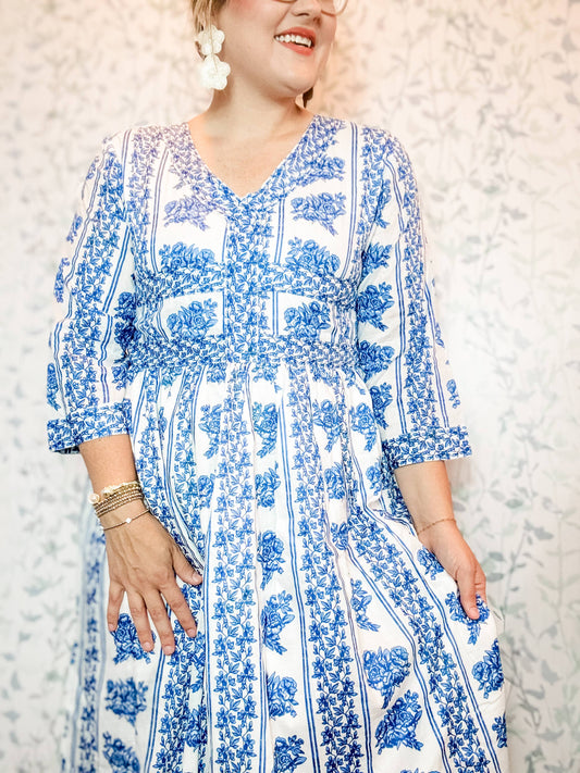 Georgia Block print dress - FINAL SALE