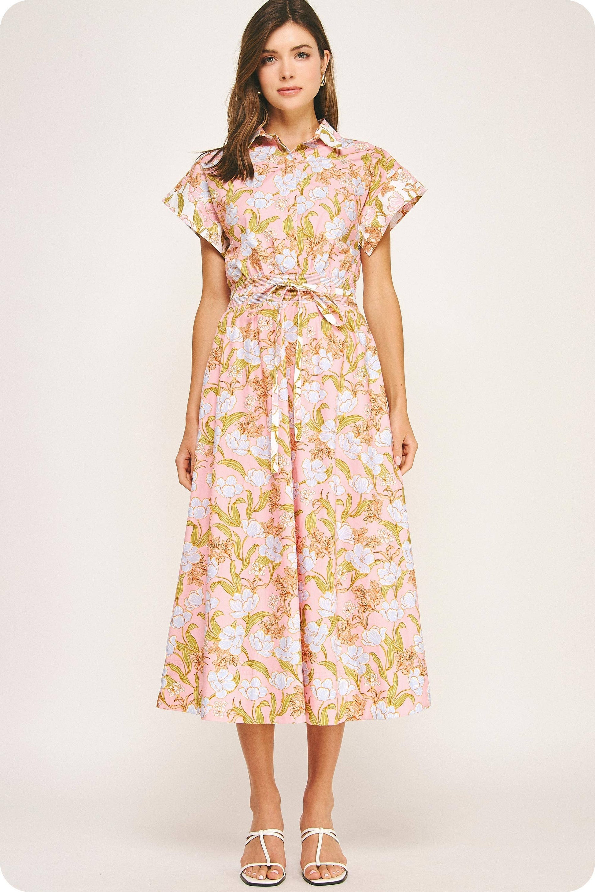 harper floral midi dress Harper Halter Floral Midi Dress - Brown/combo