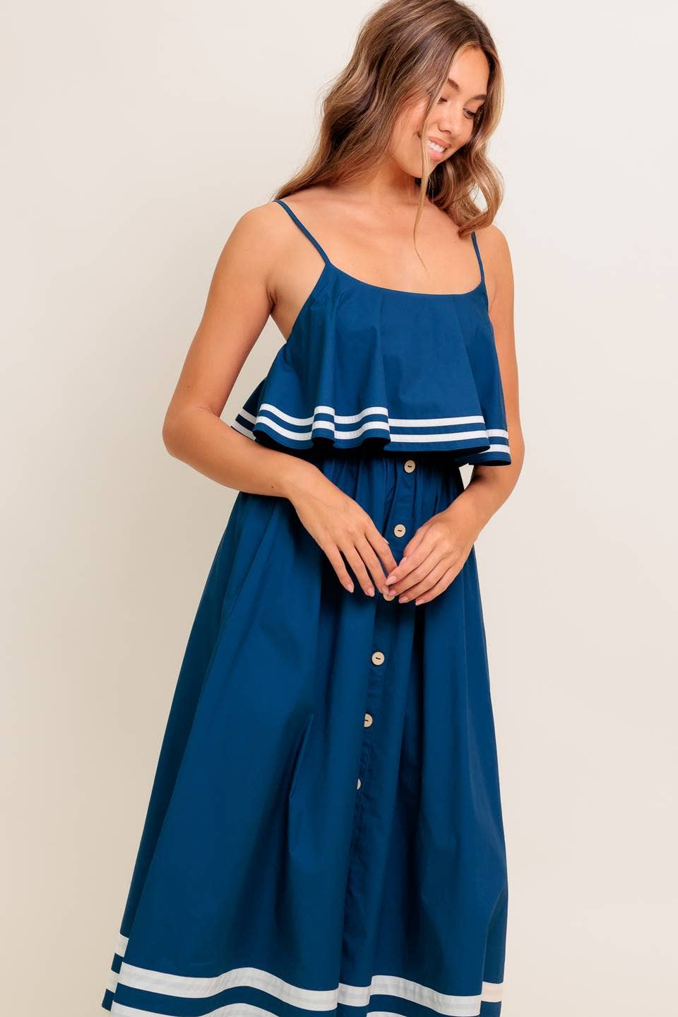 The Doris Navy Midi Dress