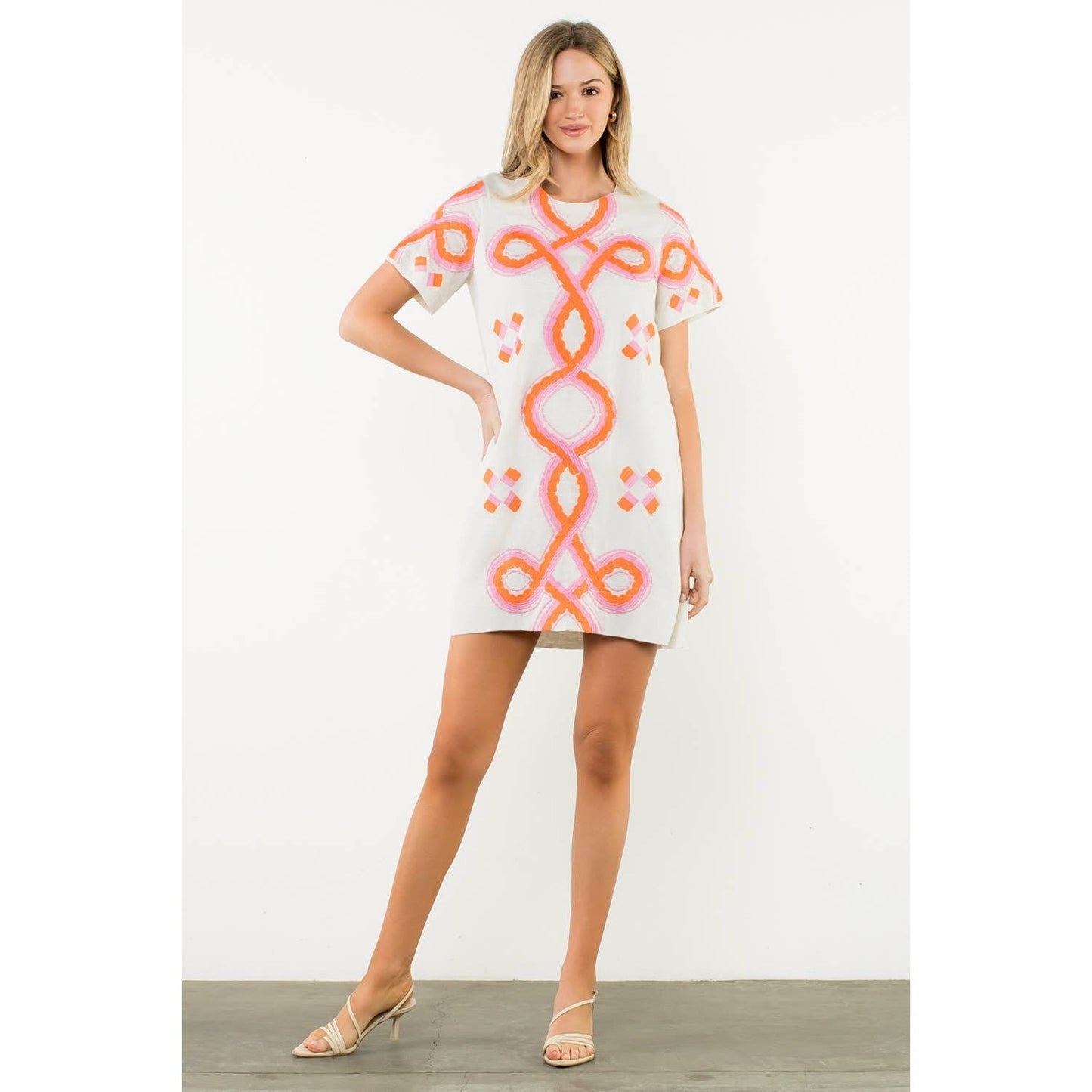 Celeste Embroidered Mini Dress