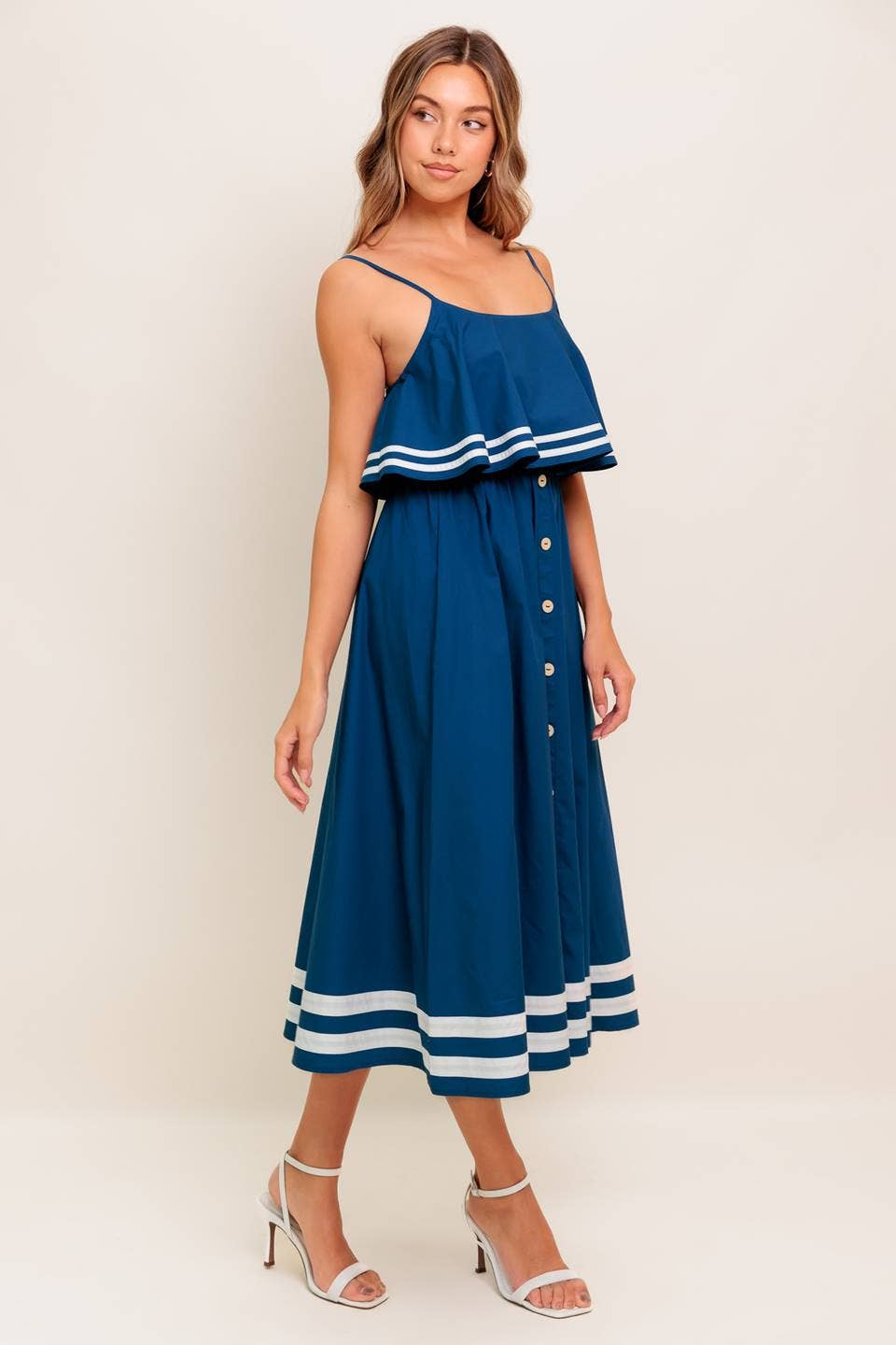 The Doris Navy Midi Dress