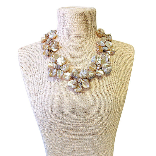 Mocha Flower Shell Necklace