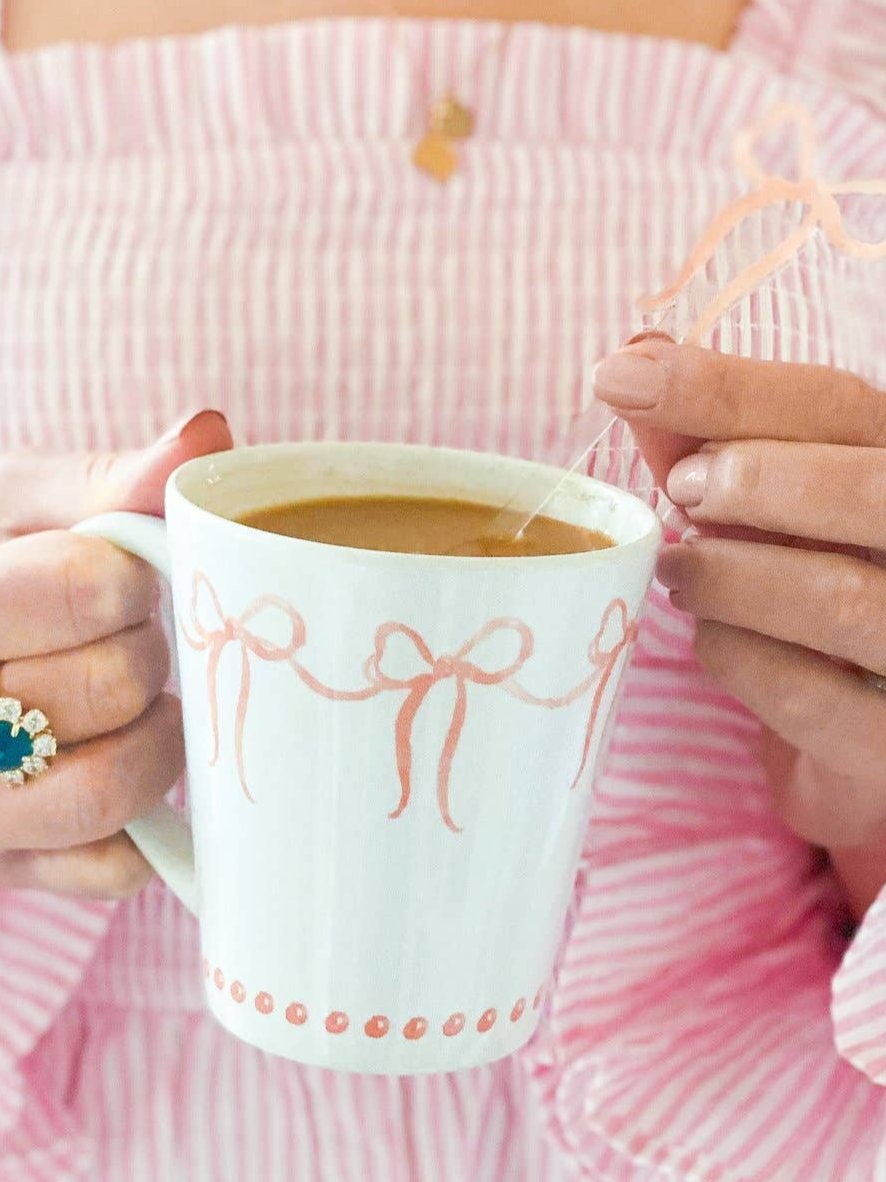 French Bows Watercolor Latte Mug