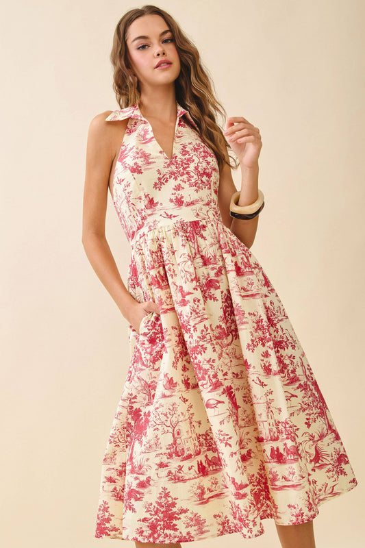halter sundress, game day, southern toile 