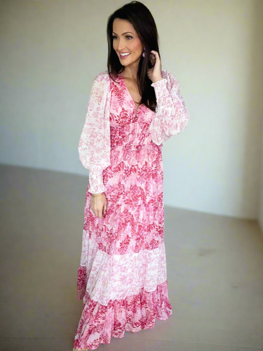B I G H I T Fashion The Celine Floral Print Maxi Dress Large