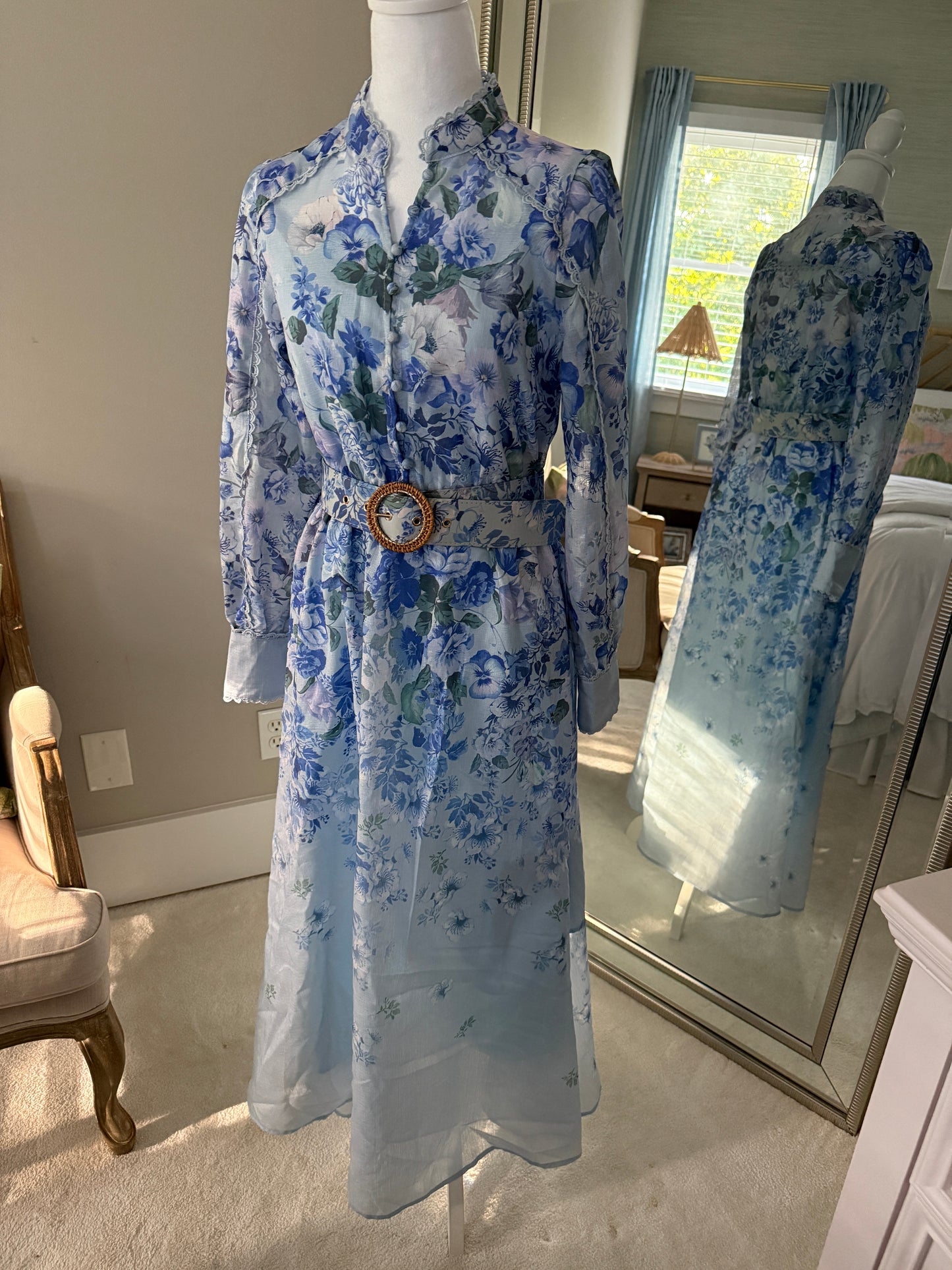 The Mitchell Long Sleeve Floral Belted Maxi Dress - FINAL SALE