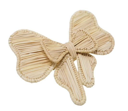 Bow Tie Woven Napkin Ring: Solid Color / Natural Straw