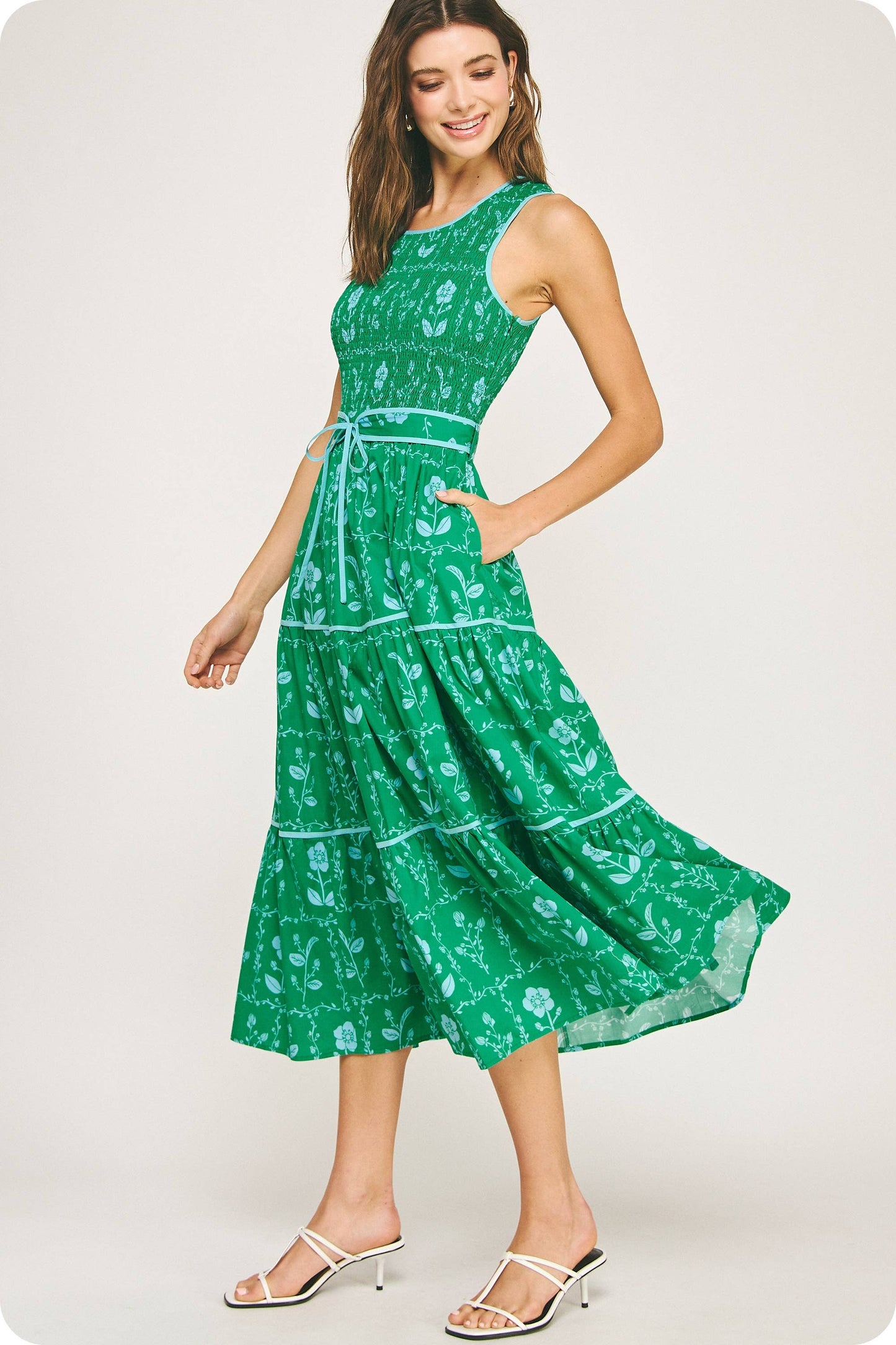 The Kimberly Smocked Midi Dress