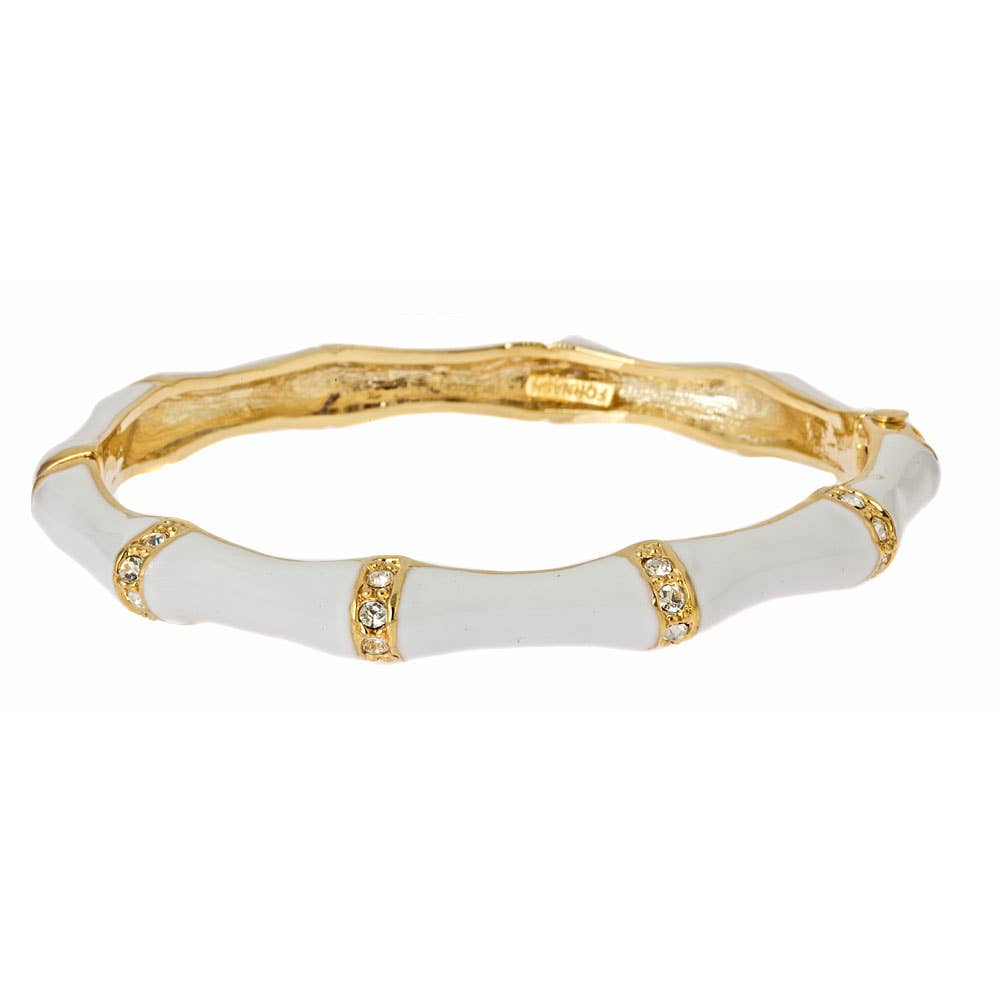 Enamel Stone Bamboo Bracelet: Navy