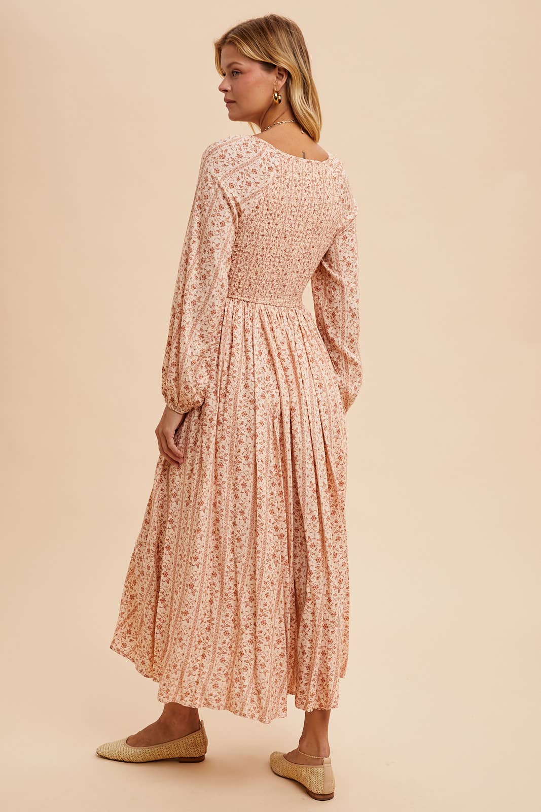 The Megan floral maxi dress in clay - FINAL SALE