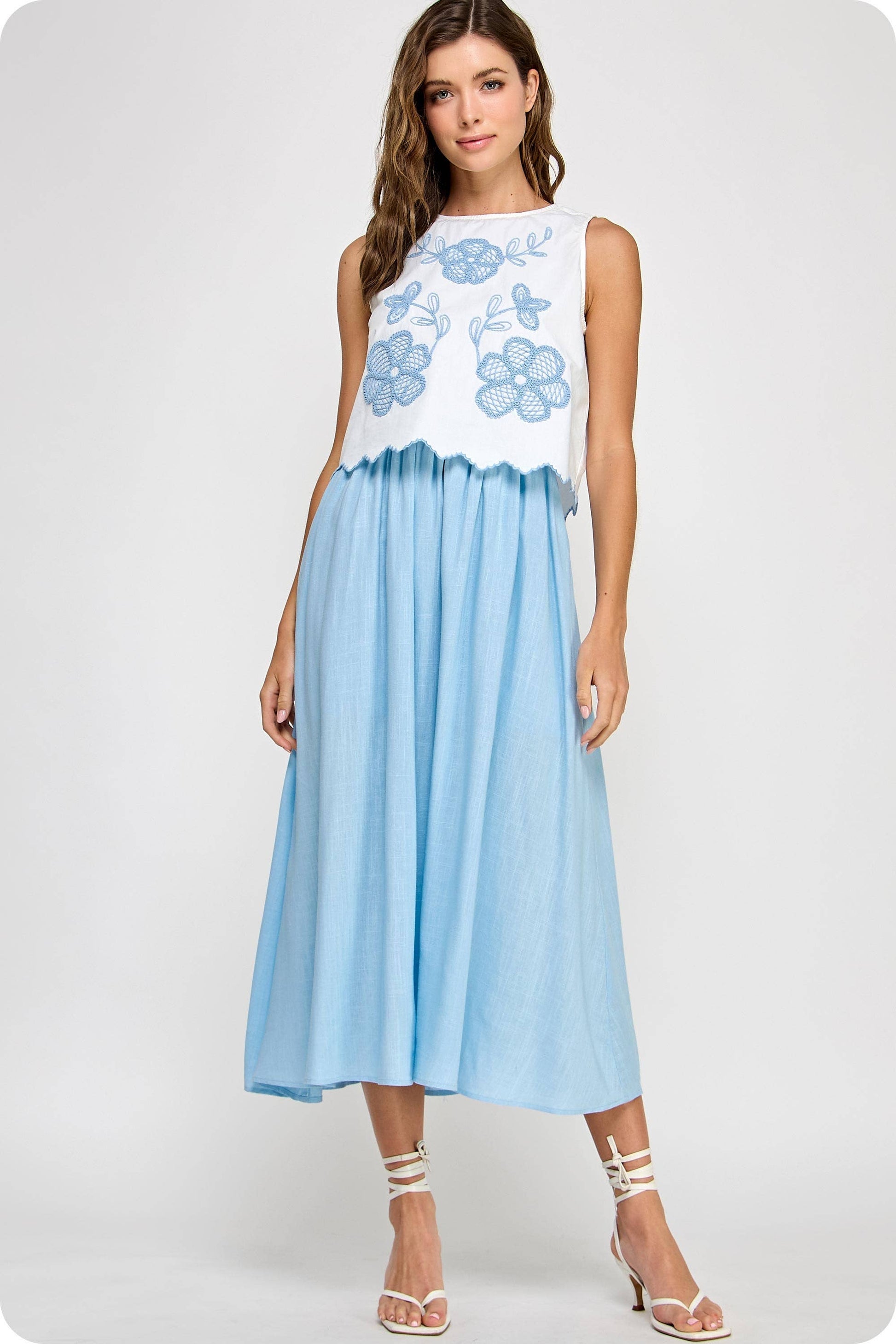 The Winnie Embroidered Midi Dress - Final Sale Medium The Winnie Embroidered Midi Dress - Final Sale Medium