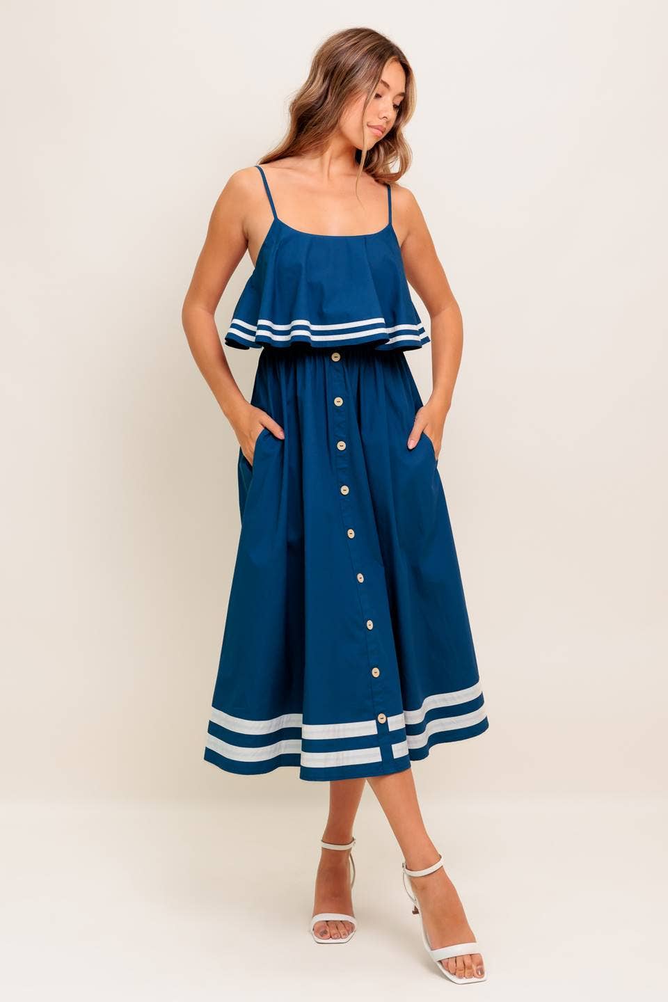 The Doris Navy Midi Dress